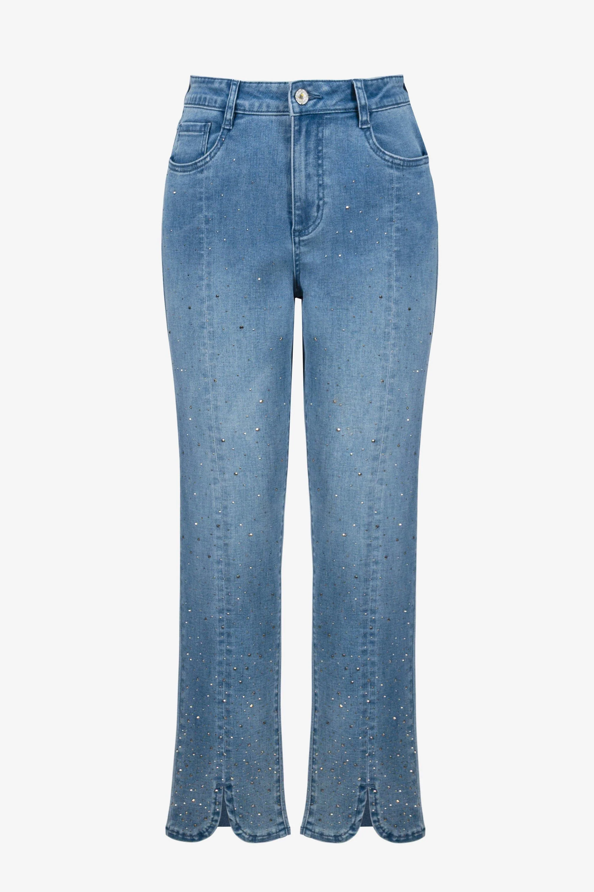 JOSEPH RIBKOFF 261954 Slim Leg Jeans With Rhinestone Detail - Image 5