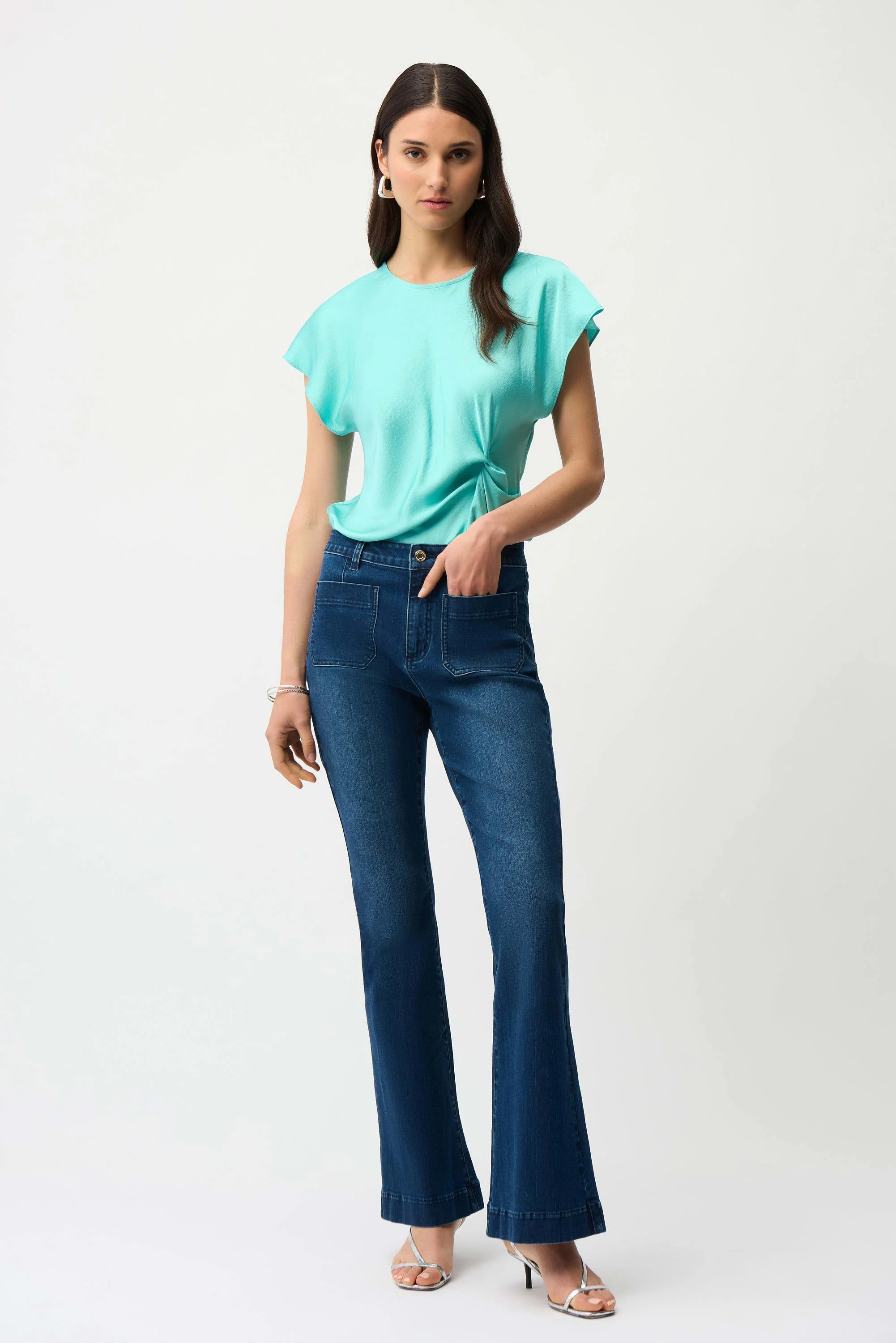 JOSEPH RIBKOFF 261956 Flare Jeans With Patch Pockets