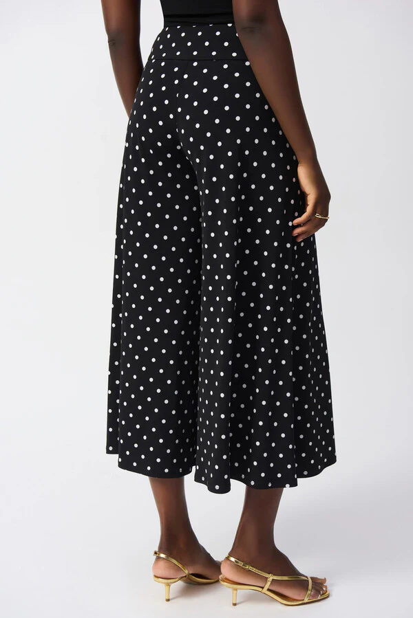 Joseph Ribkoff Black Polka Dot wide leg trousers 251040. - Image 3