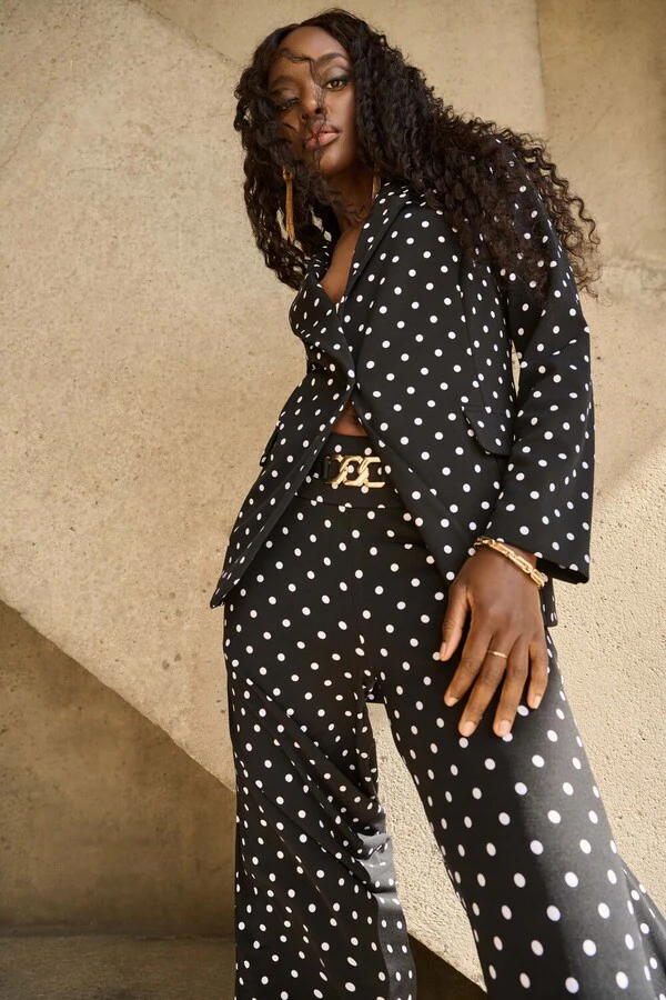 Joseph Ribkoff Black Polka Dot wide leg trousers 251040. - Image 4