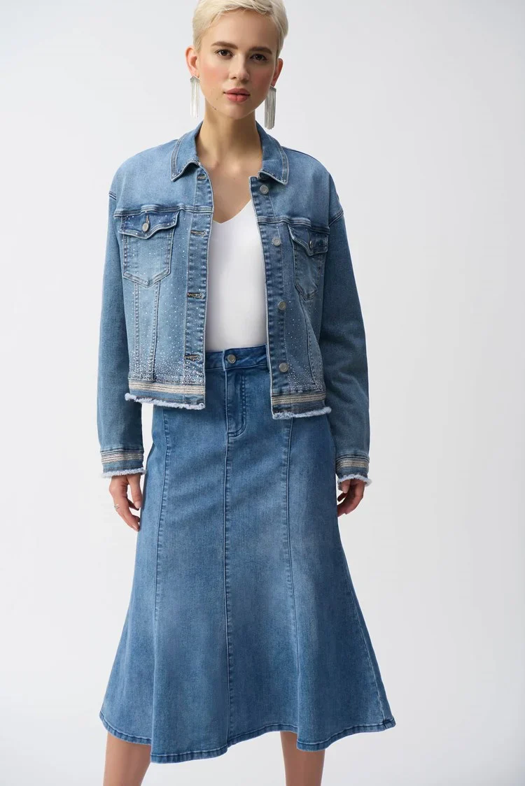 Joseph ribkoff denim jacket 251953 - Image 3