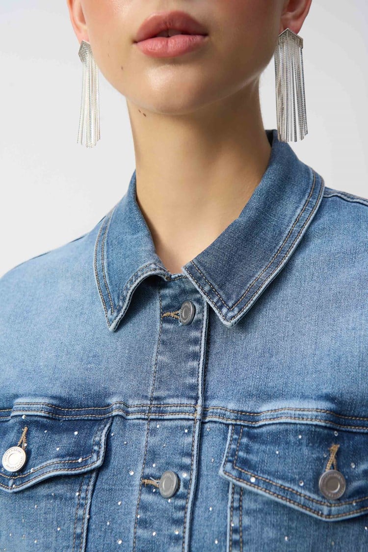 Joseph ribkoff denim jacket 251953 - Image 4