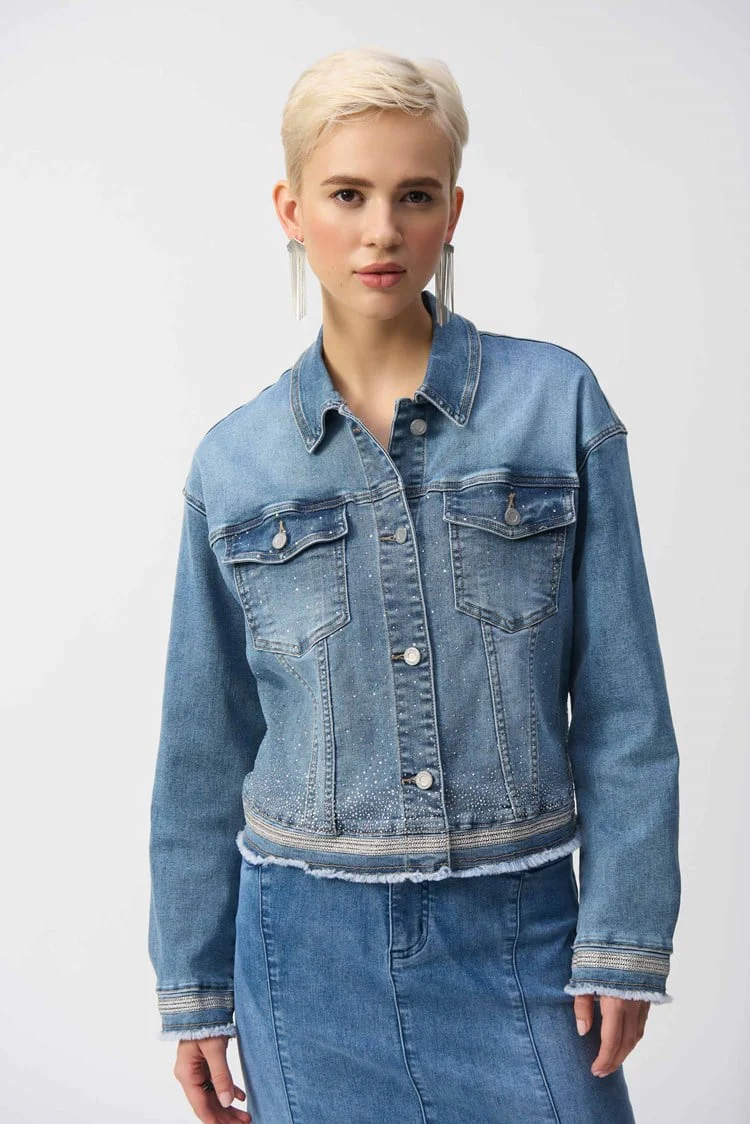 Joseph ribkoff denim jacket 251953 - Image 5