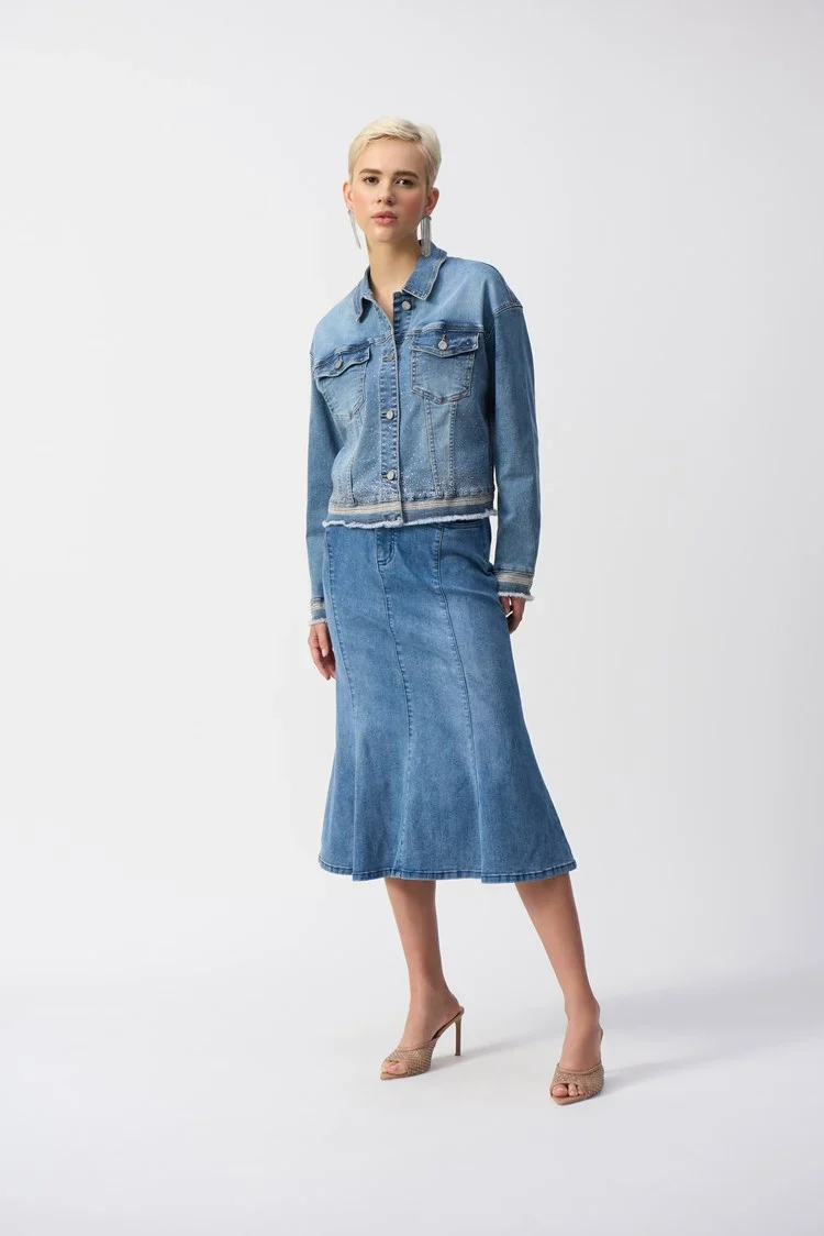 Joseph ribkoff denim jacket 251953 - Image 6