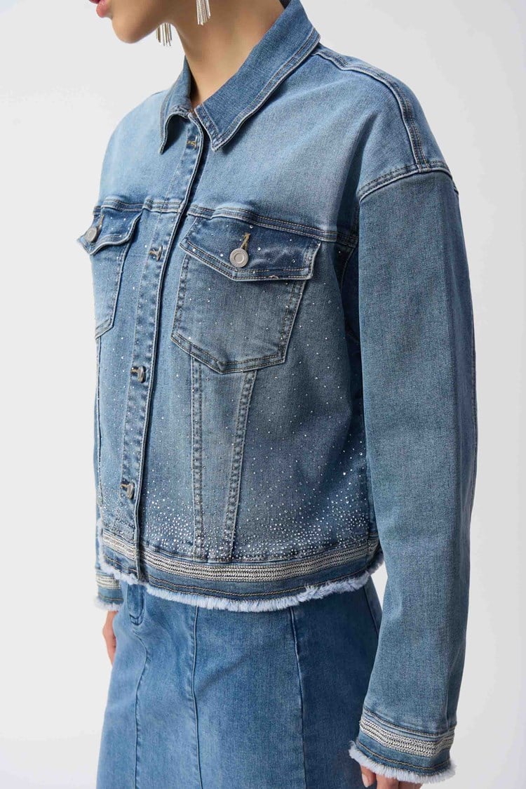 Joseph ribkoff denim jacket 251953 - Image 7