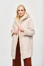 Joseph Ribkoff - Faux Cream Fur Reversible Coat 243903 - Image 2