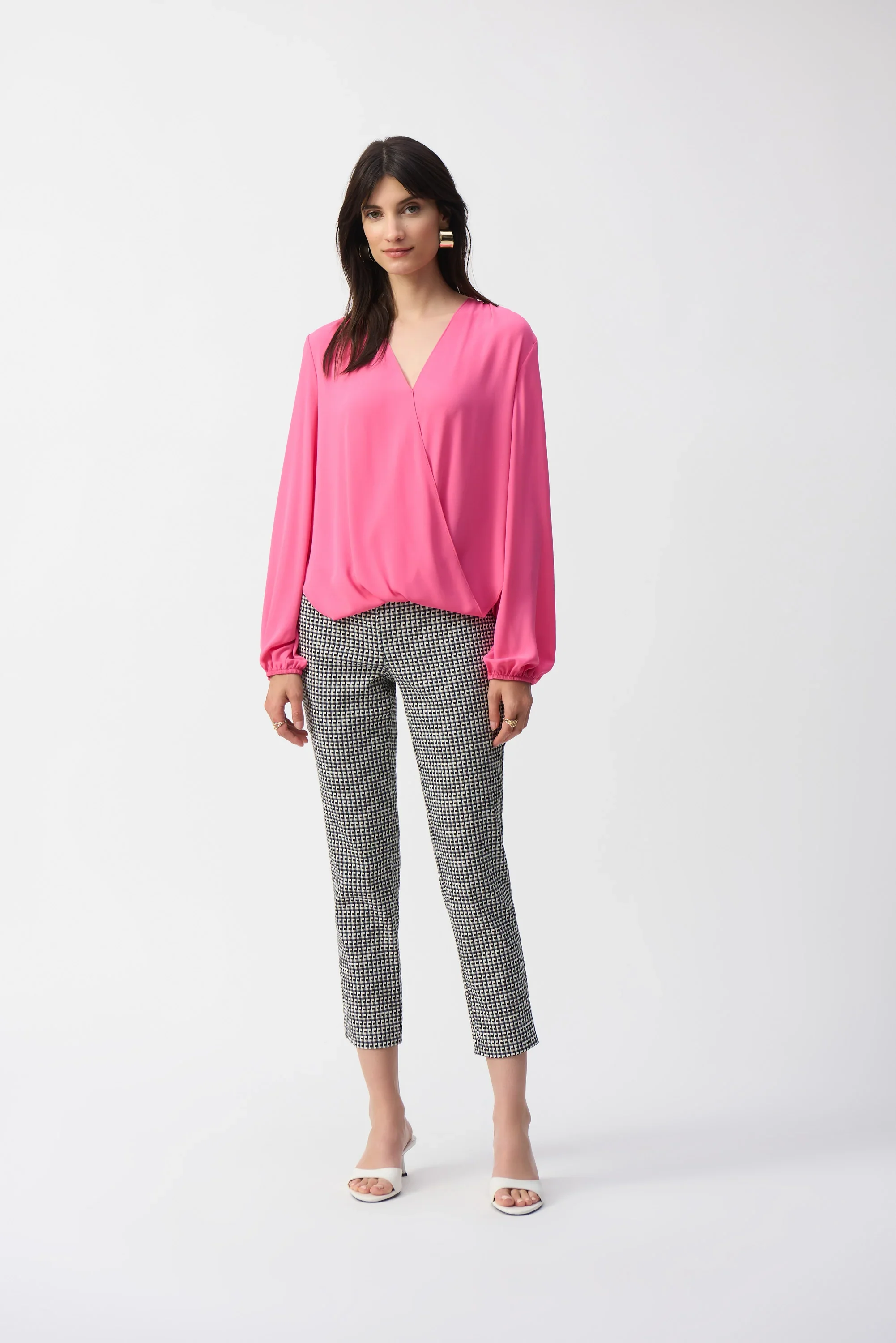 Joseph Ribkoff Georgette Boxy Wrap Top 251172 - Image 4