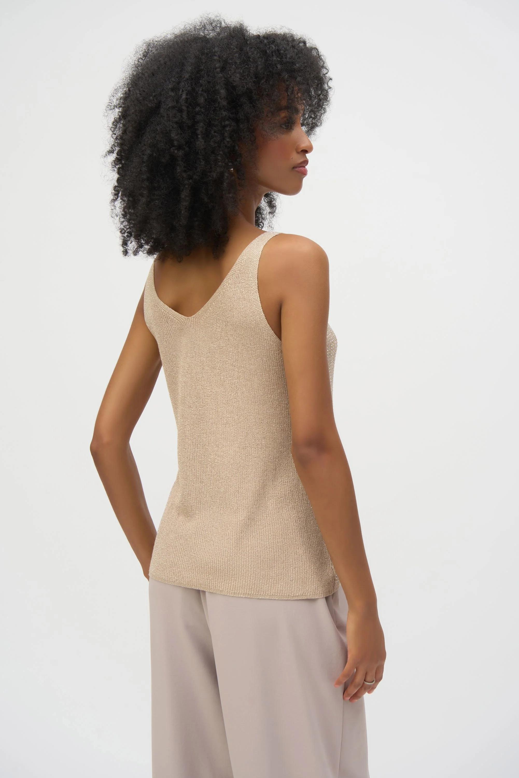 Joseph ribkoff metallic knitted camisole with gemstones 252915 - Image 3