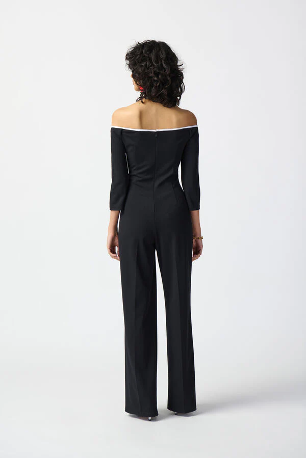 Joseph Ribkoff Off-The-Shoulder Wide-Leg Jumpsuit - Style 241009 - Image 2
