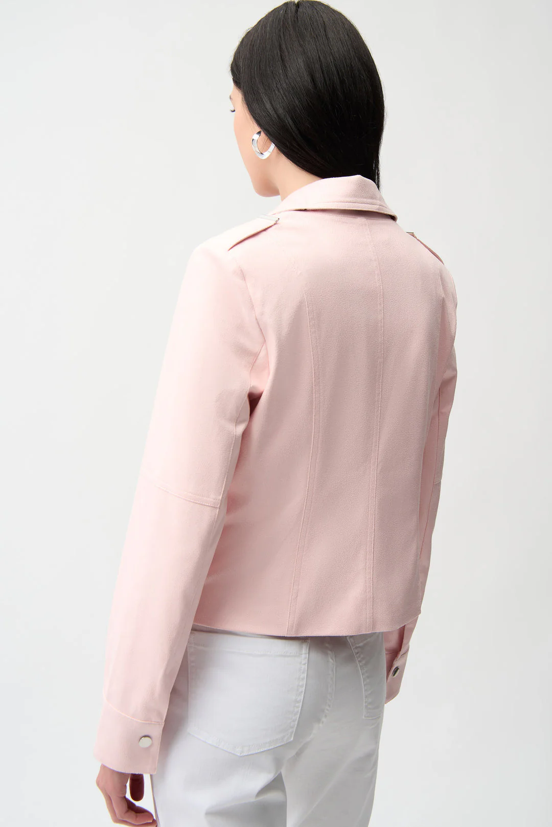 Joseph Ribkoff Pink Fitted Jacket with Decorative Buckles Style 261910 - Image 6