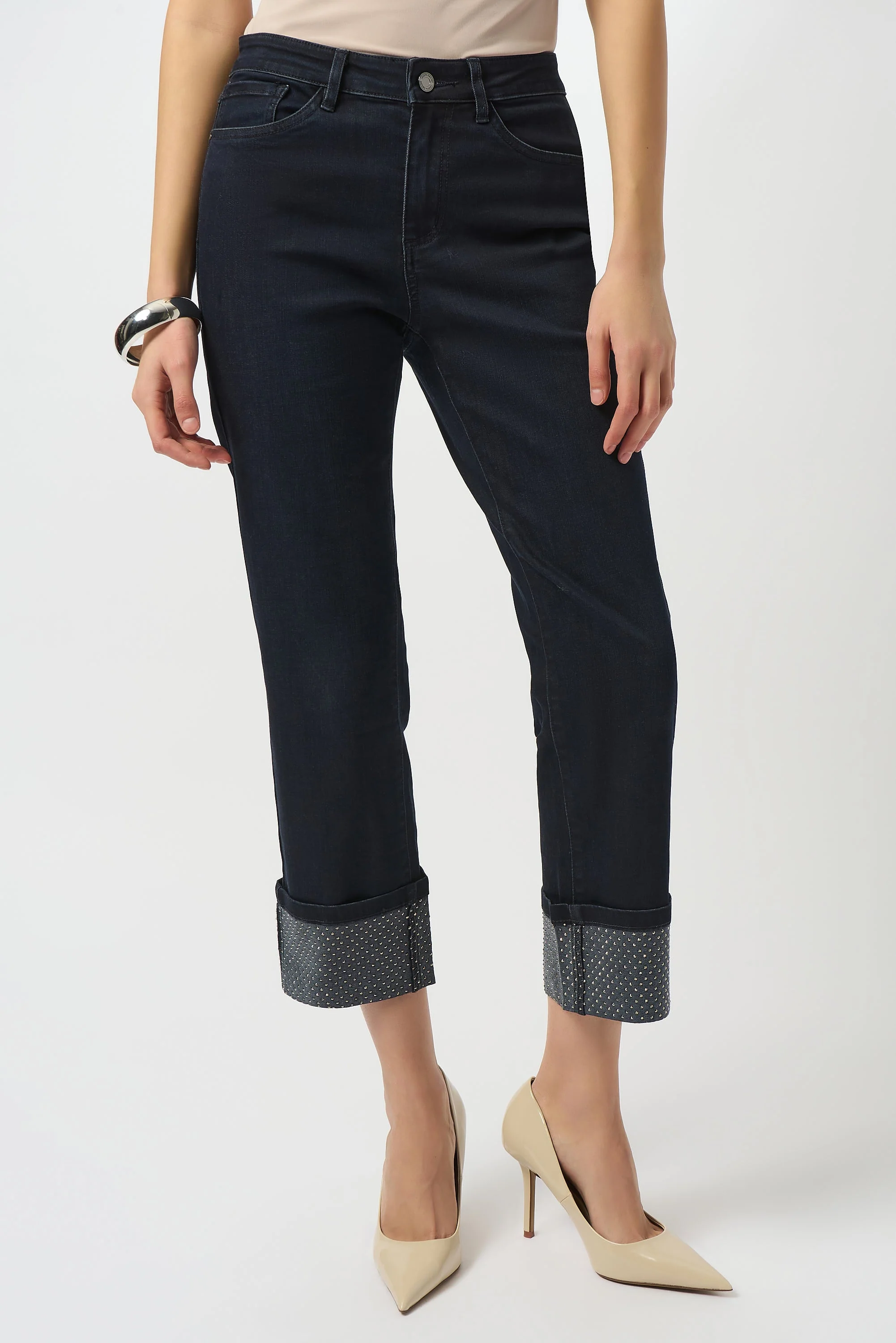 Joseph Ribkoff Rhinestone Jean in Ink 253953 - Image 2