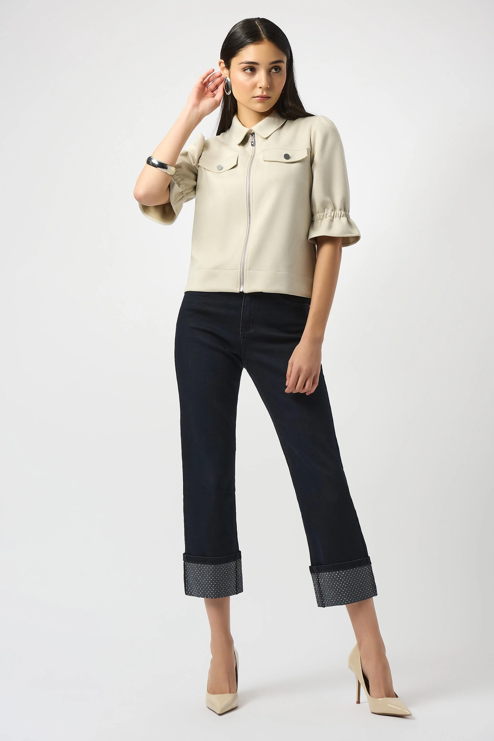 Joseph Ribkoff Rhinestone Jean in Ink 253953 - Image 4