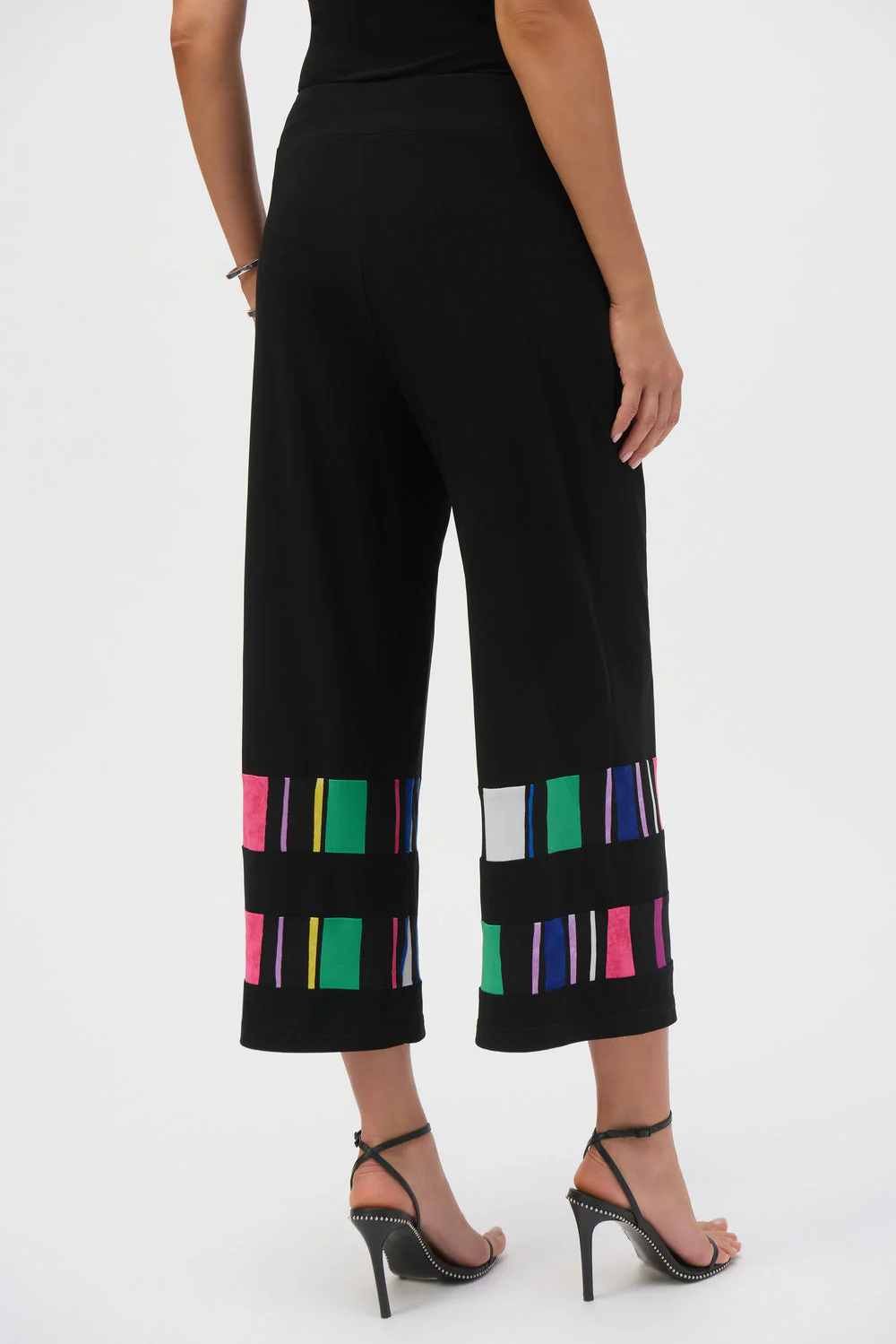 Joseph Ribkoff Silky Knit Stripe Print Culotte Pants 252051 - Image 4