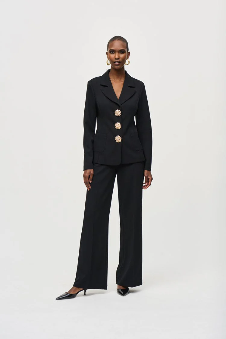 Joseph Ribkoff Statement Button Blazer – Black 243160 - Image 2