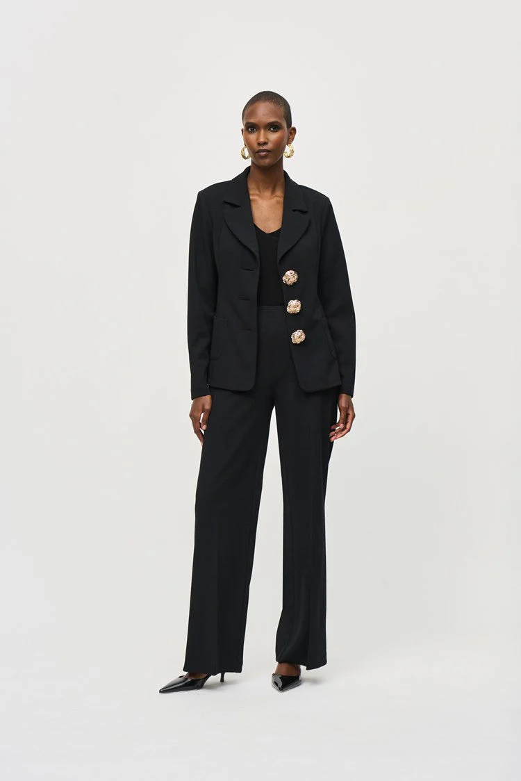 Joseph Ribkoff Statement Button Blazer – Black 243160 - Image 3