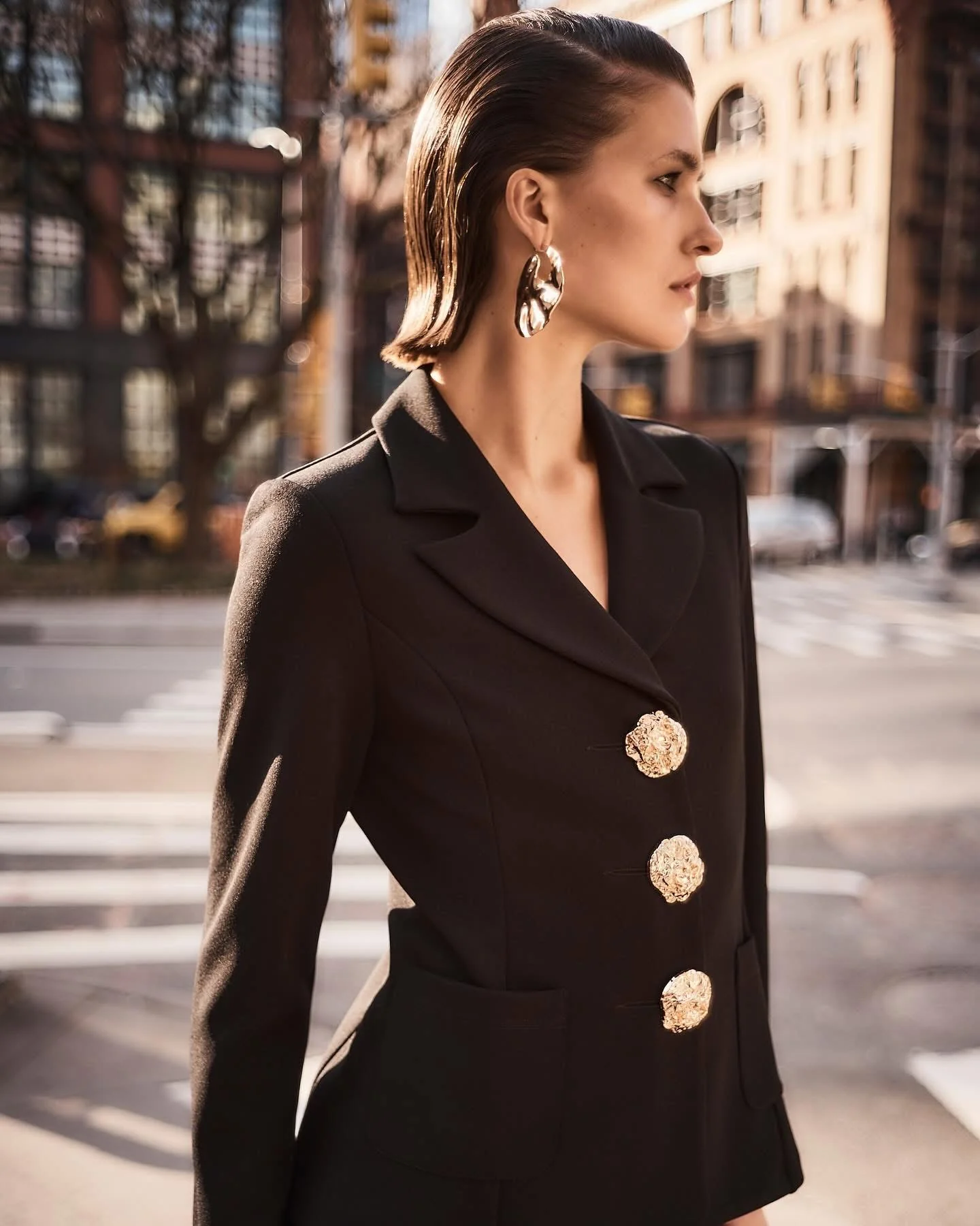 Joseph Ribkoff Statement Button Blazer – Black 243160 - Image 7