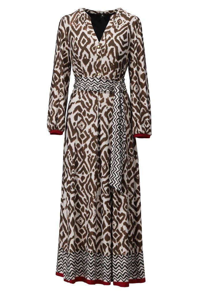K Design Brown/cream Maxi dress - Image 2