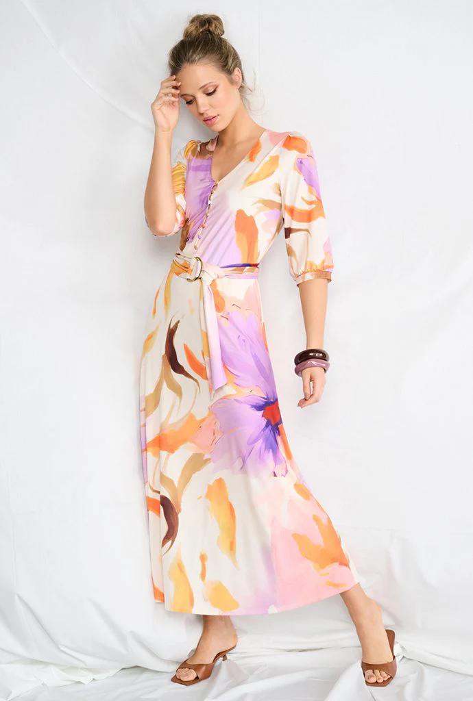 K-Design elegant midi dress in soft colours5