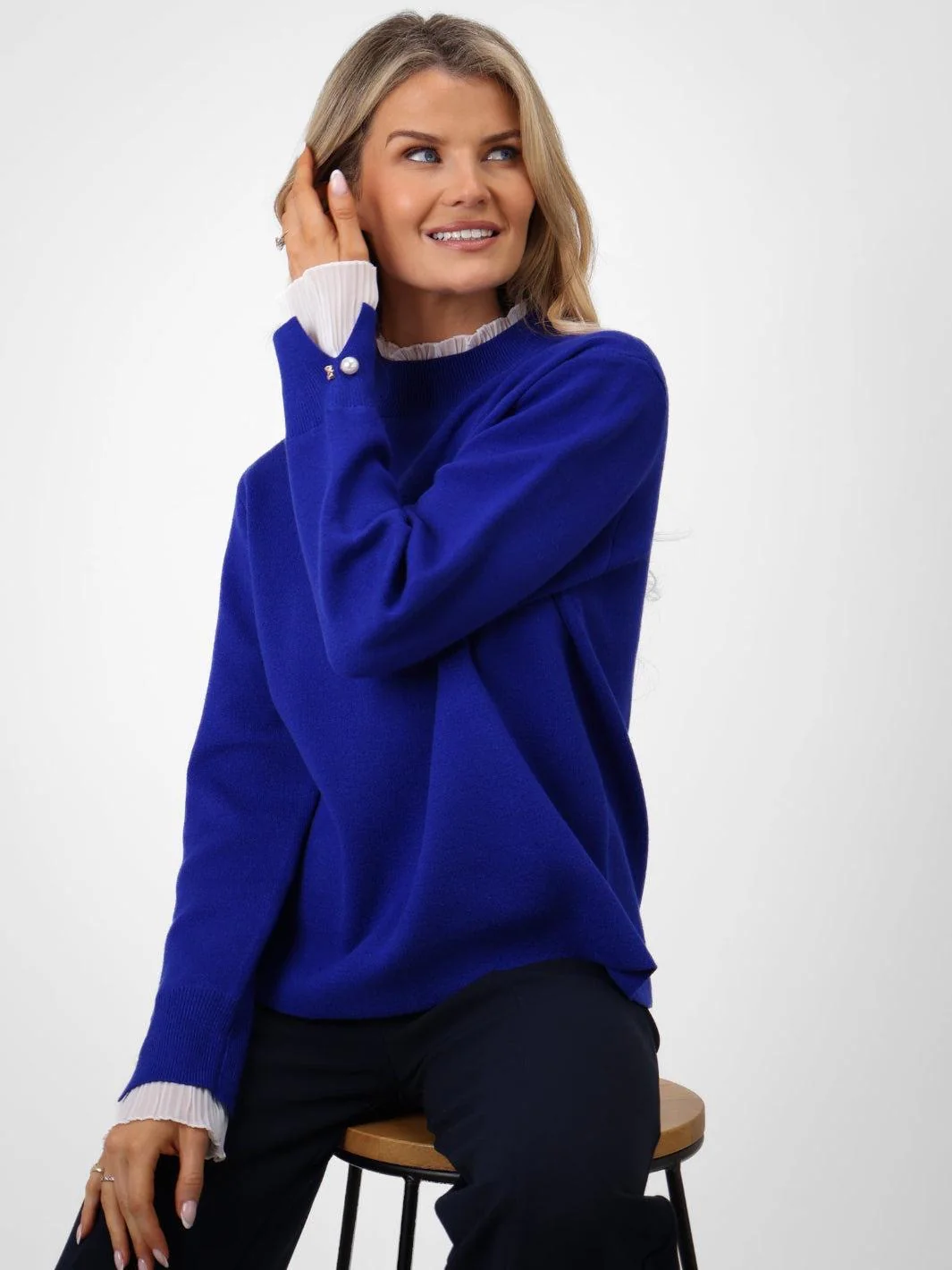 KATE & PIPPA GRACIE KNIT JUMPER IN BLUE - Image 3