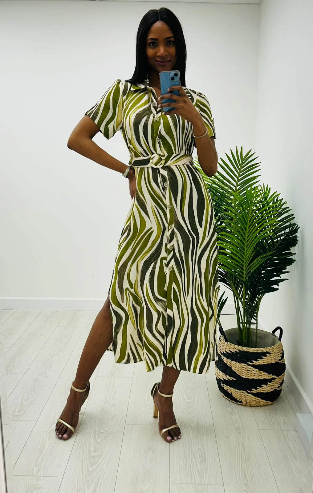 Khaki olive dress - Image 4