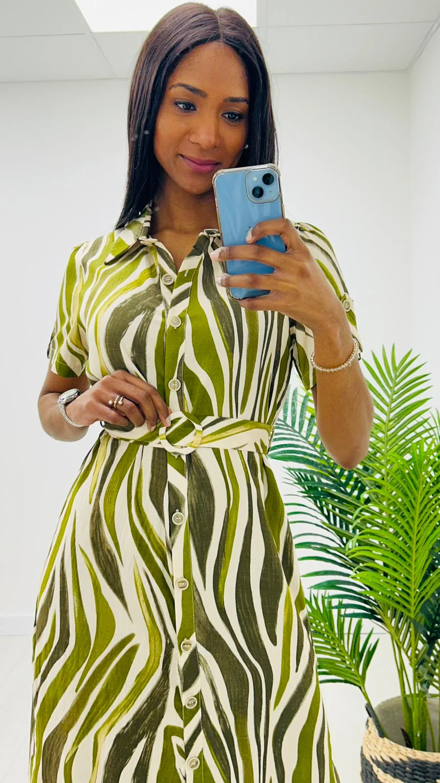 Khaki olive dress - Image 5