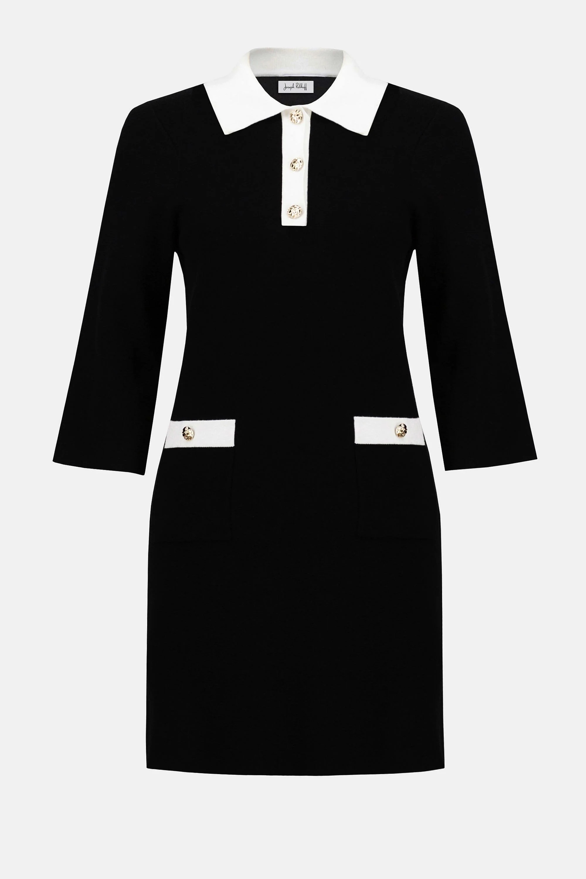 Knit Dress with Contrast Shirt Collar and Pockets
253995 - Image 4