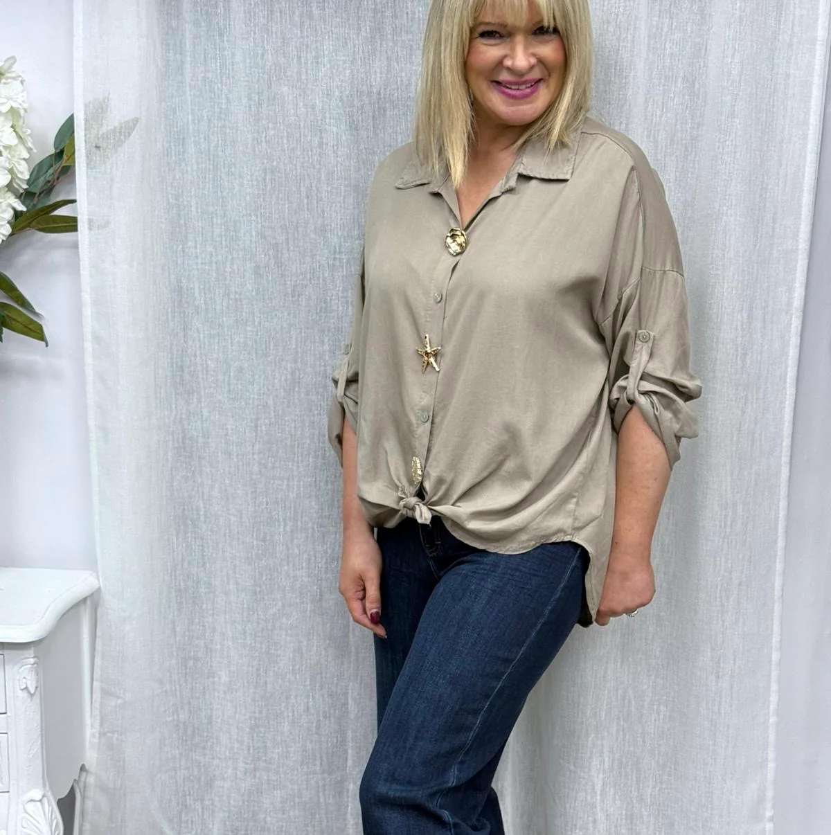 Ladies assorted clothing plain 06933 taupe - Image 4