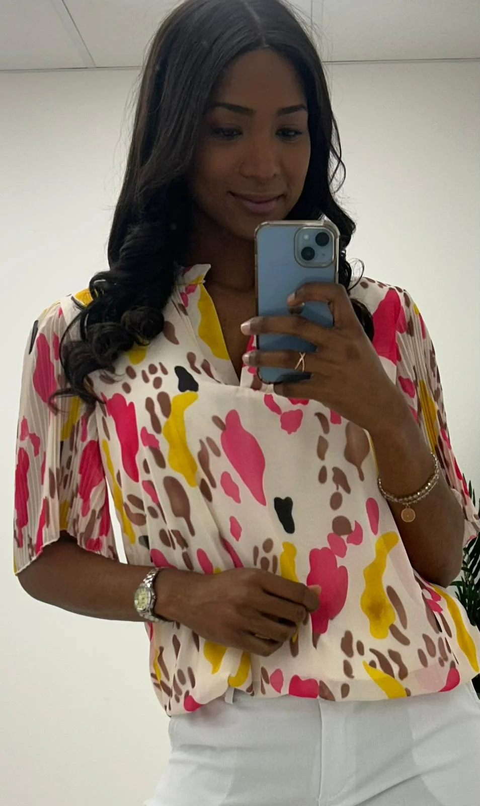 Lara cream print top - Image 2