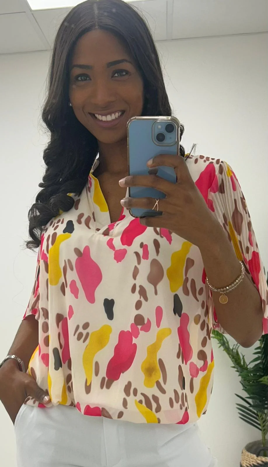 Lara cream print top - Image 3