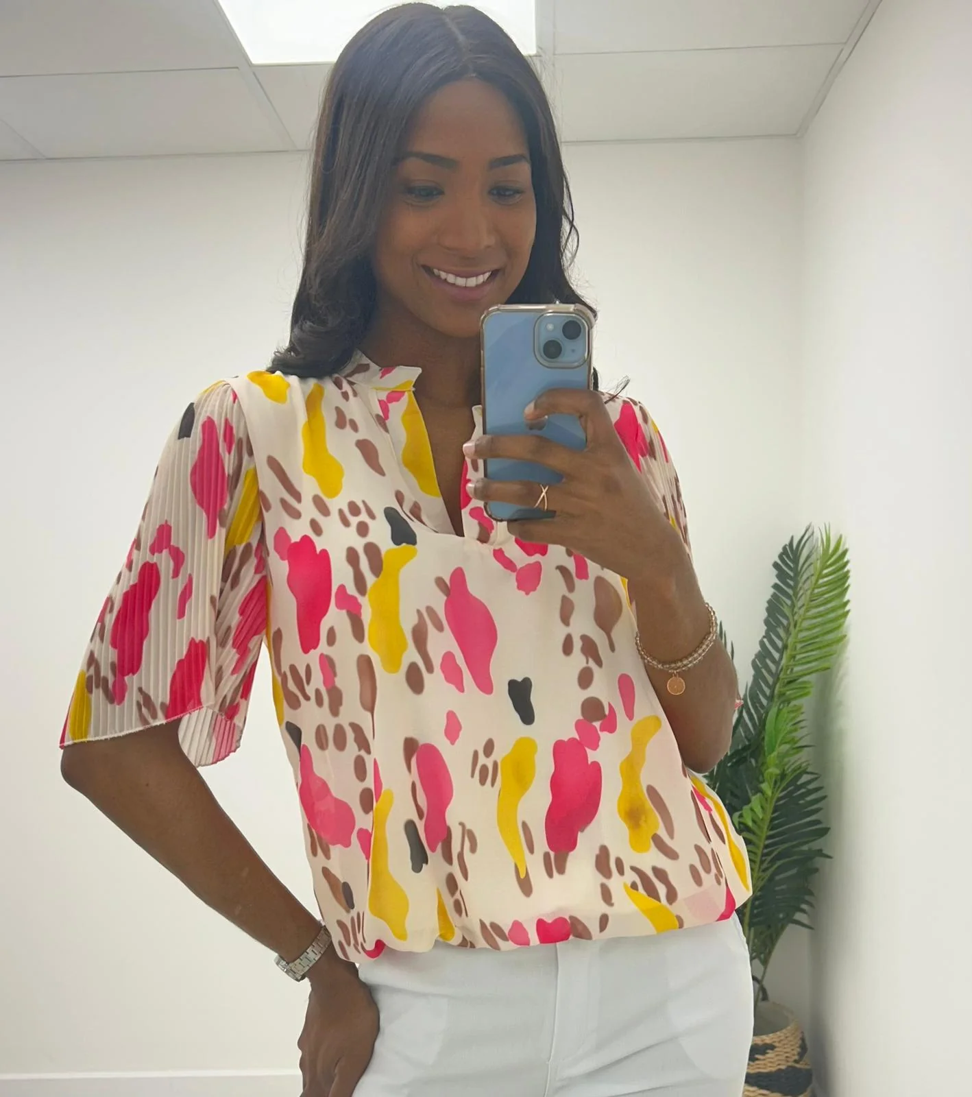 Lara cream print top - Image 6