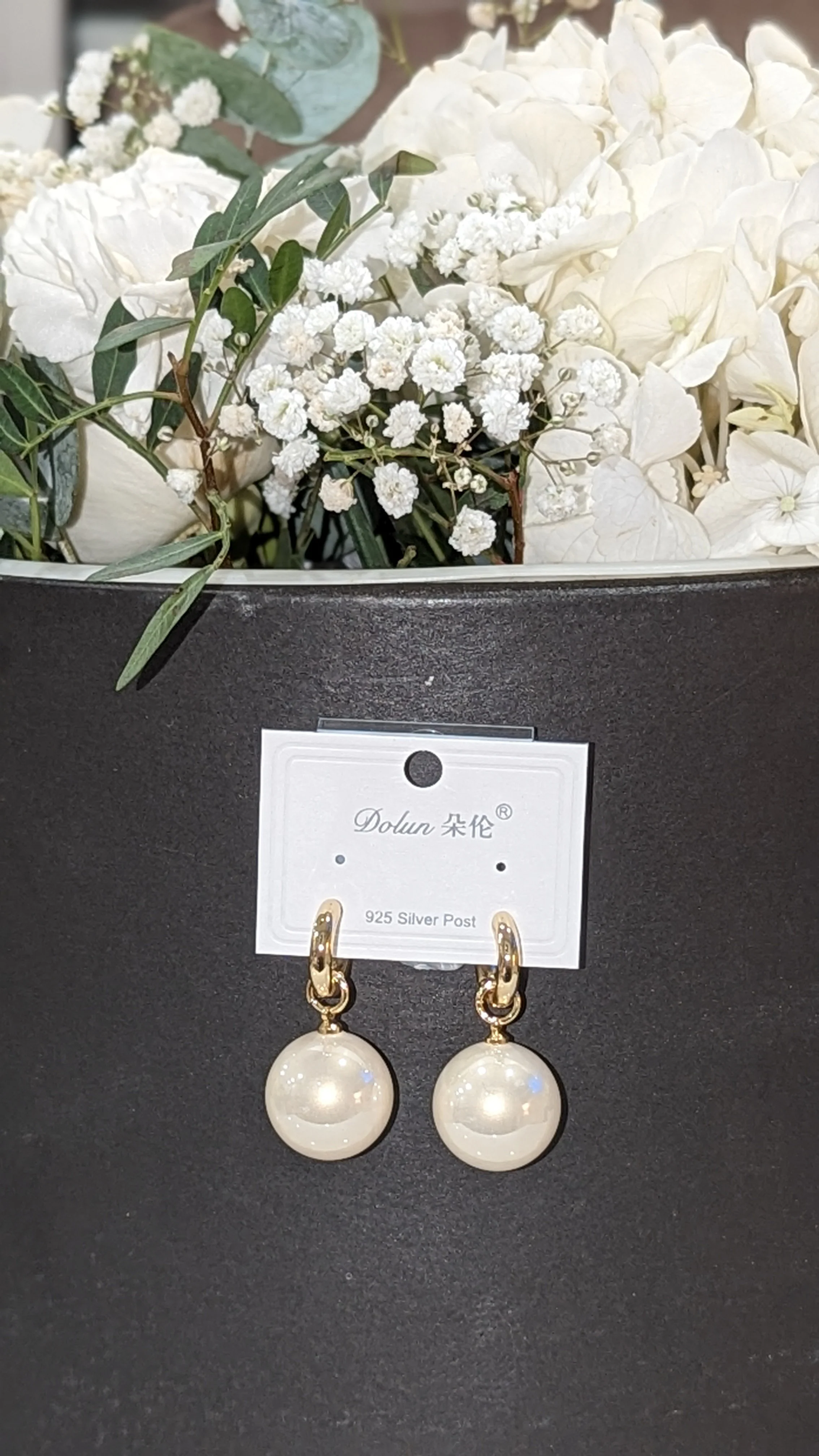 Large pearl earrings - Image 2