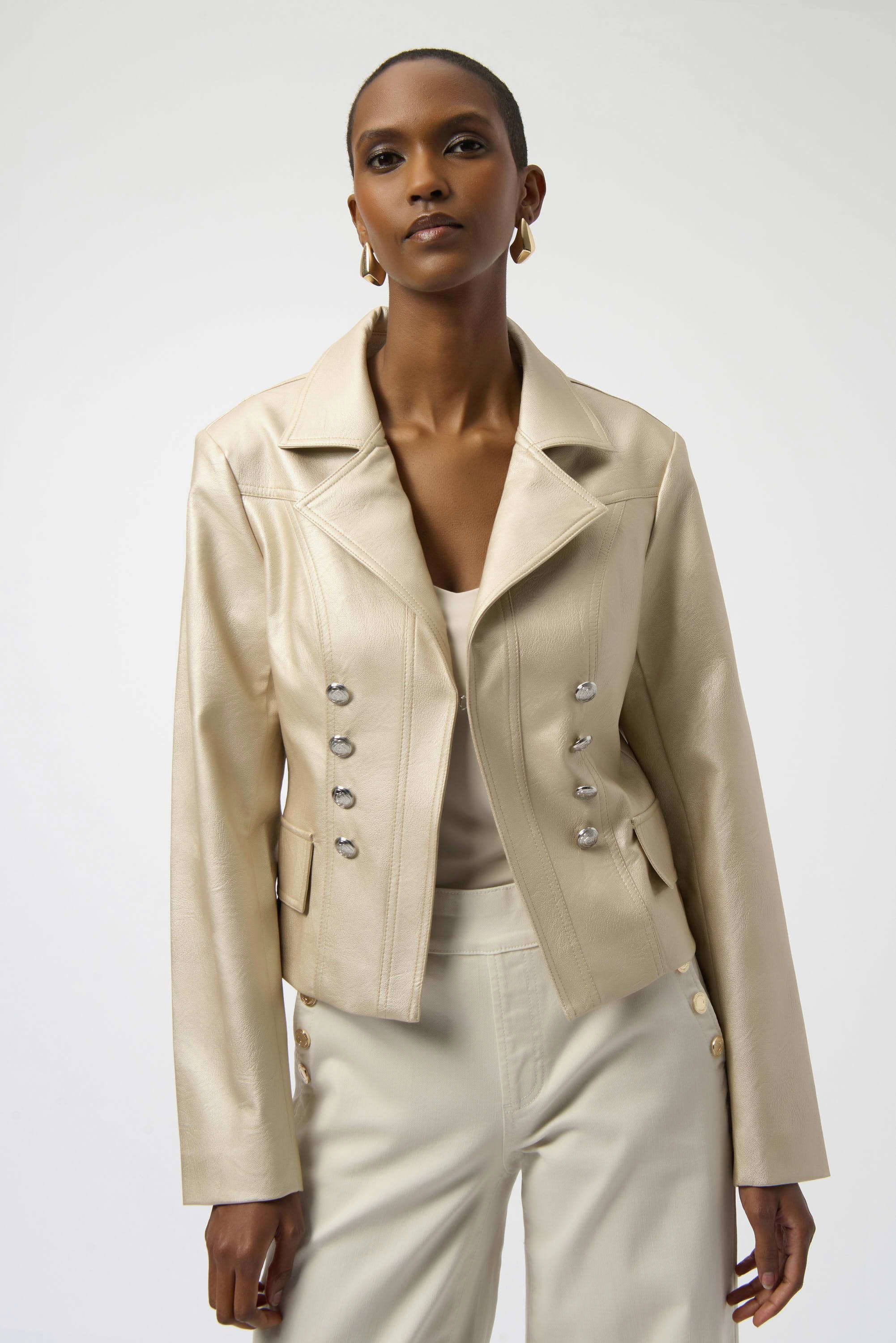 Leatherette Notched Collar Fitted Jacket
254925 - Image 2