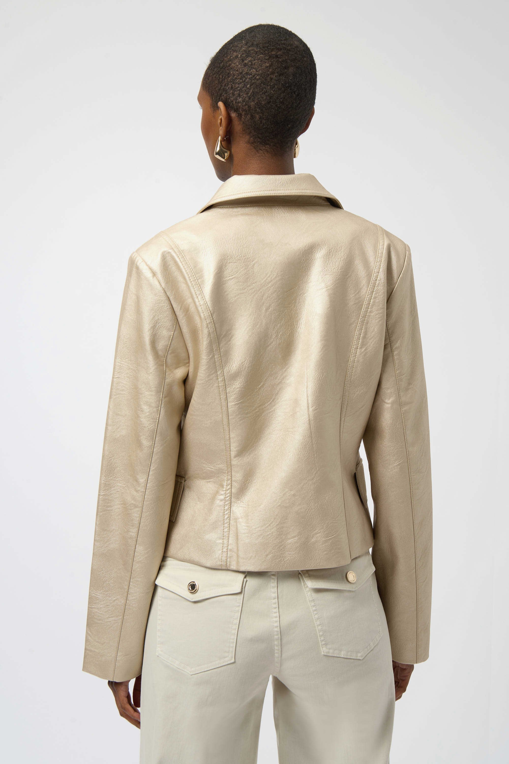 Leatherette Notched Collar Fitted Jacket
254925 - Image 3