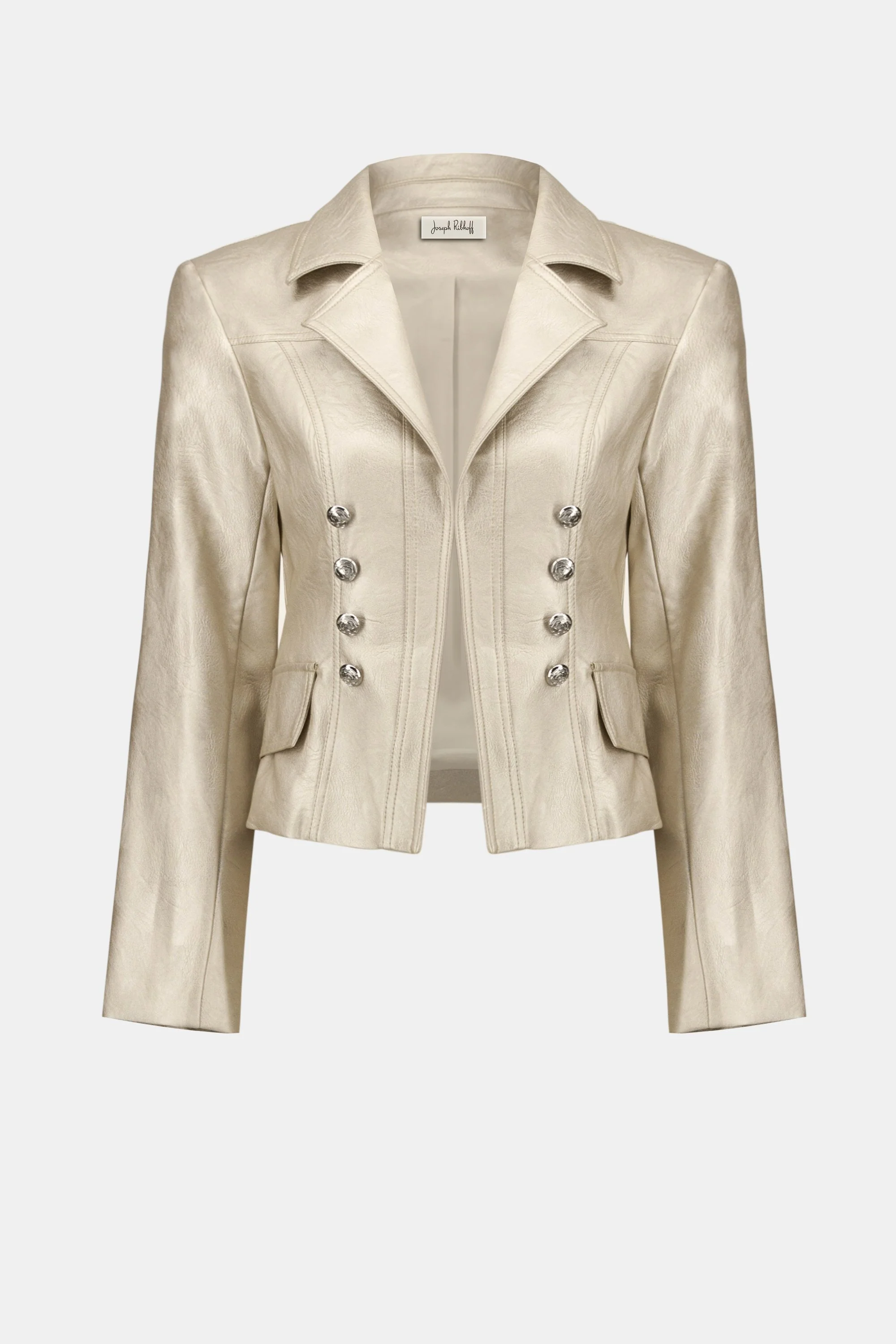 Leatherette Notched Collar Fitted Jacket
254925 - Image 4