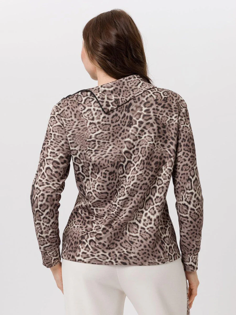 Tuzzi Leopard Print Long Sleeve Top - Image 5