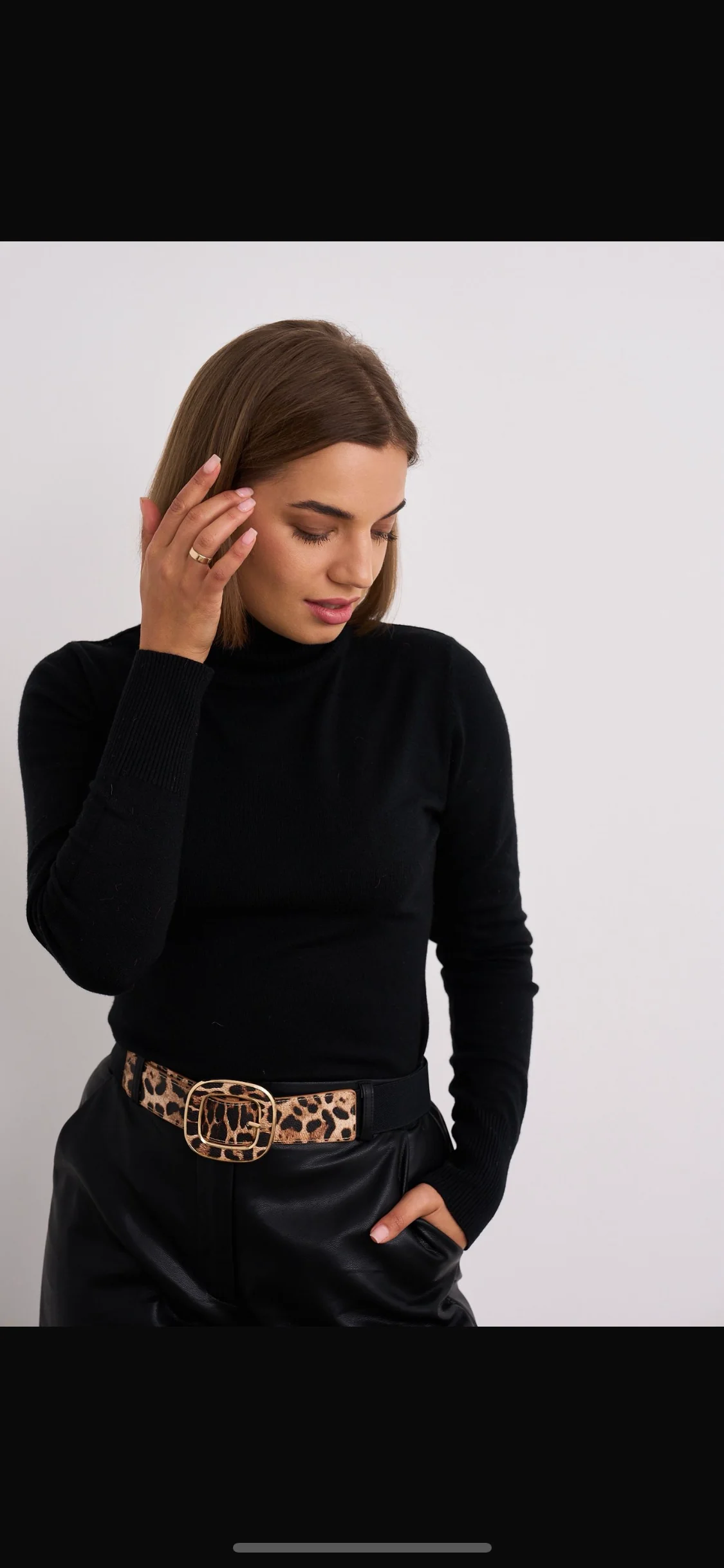 Leopard Print Statement Belt with Gold Buckle - Image 5