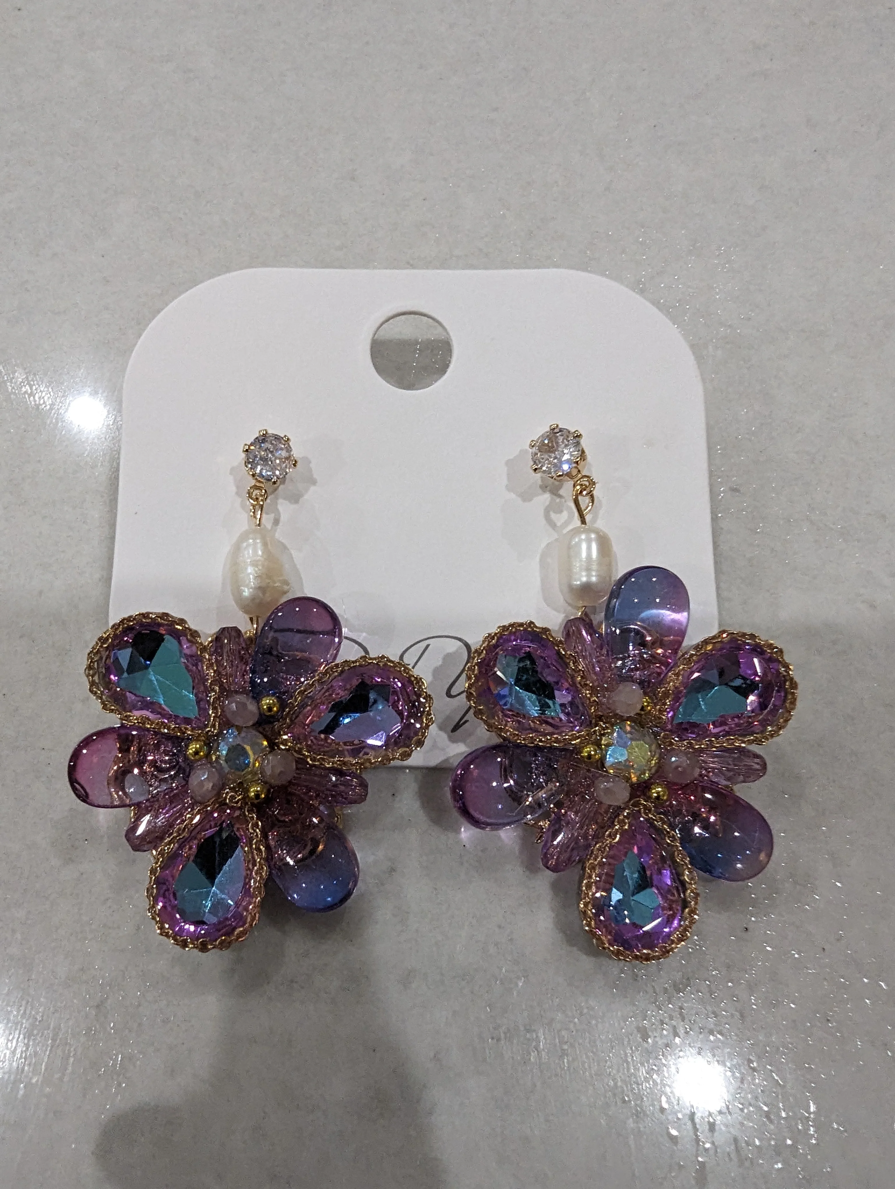 Lilac/blue earrings - Image 3