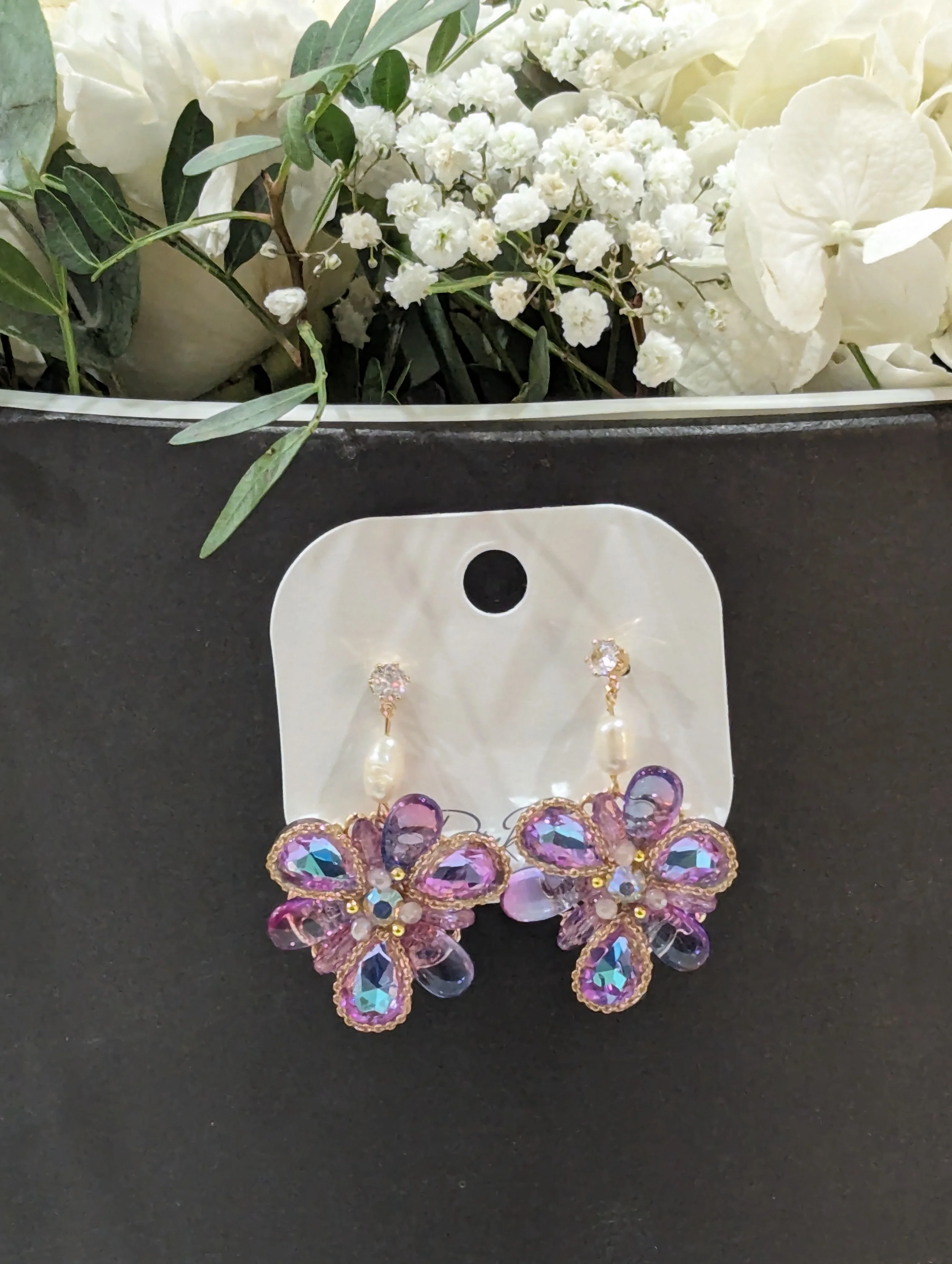 Lilac/blue earrings - Image 5