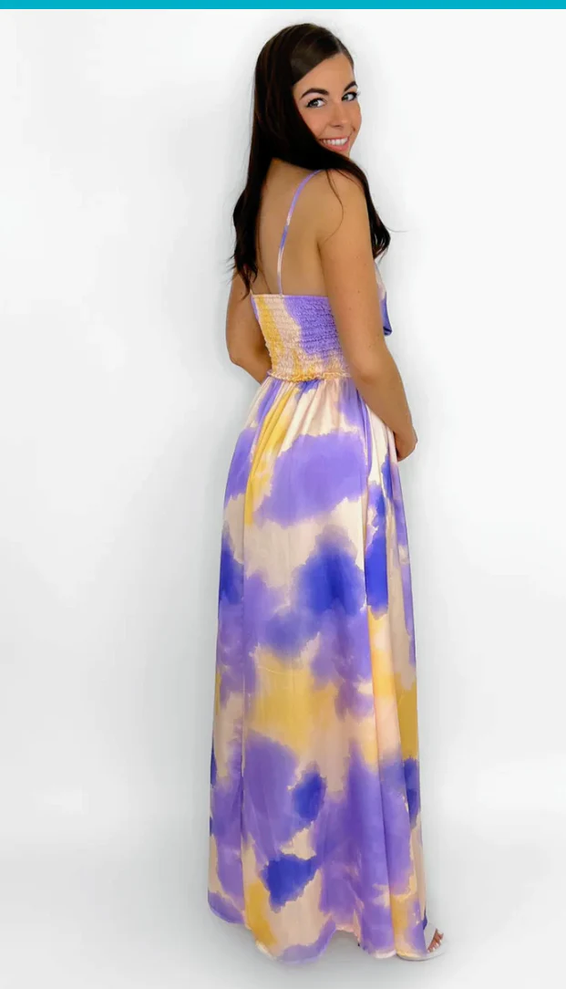 Lola purple print dress - Image 3