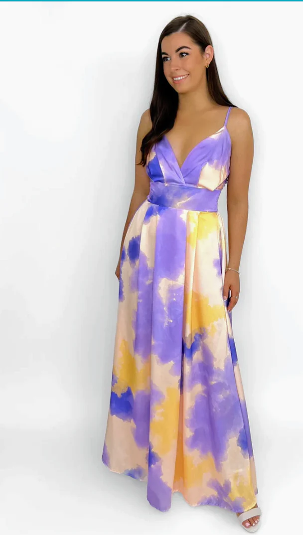 Lola purple print dress - Image 4