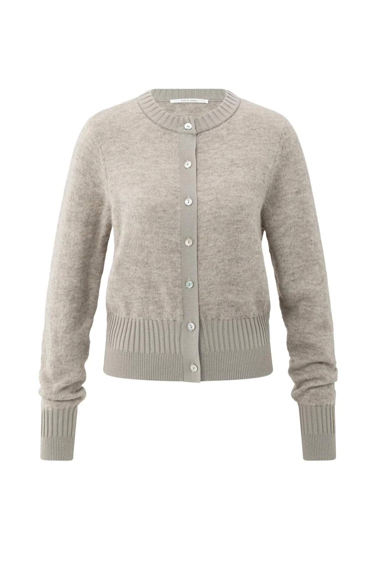 Long sleeve cardigan with double rib details - Image 5