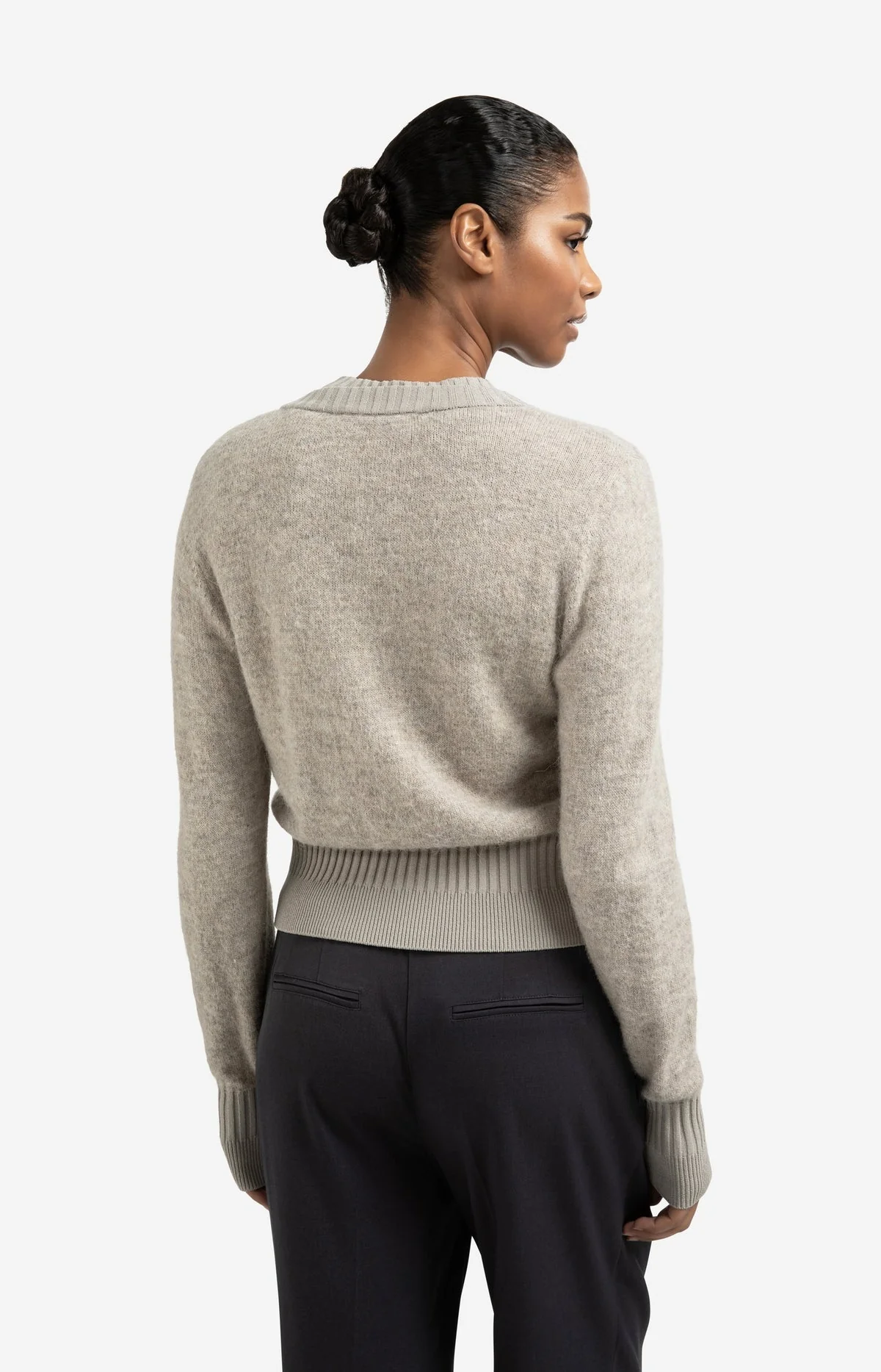 Long sleeve cardigan with double rib details - Image 7
