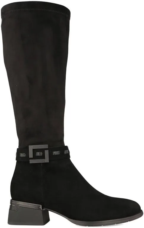 Loretta Vitale Black Stretch Knee-High Boots - Image 3