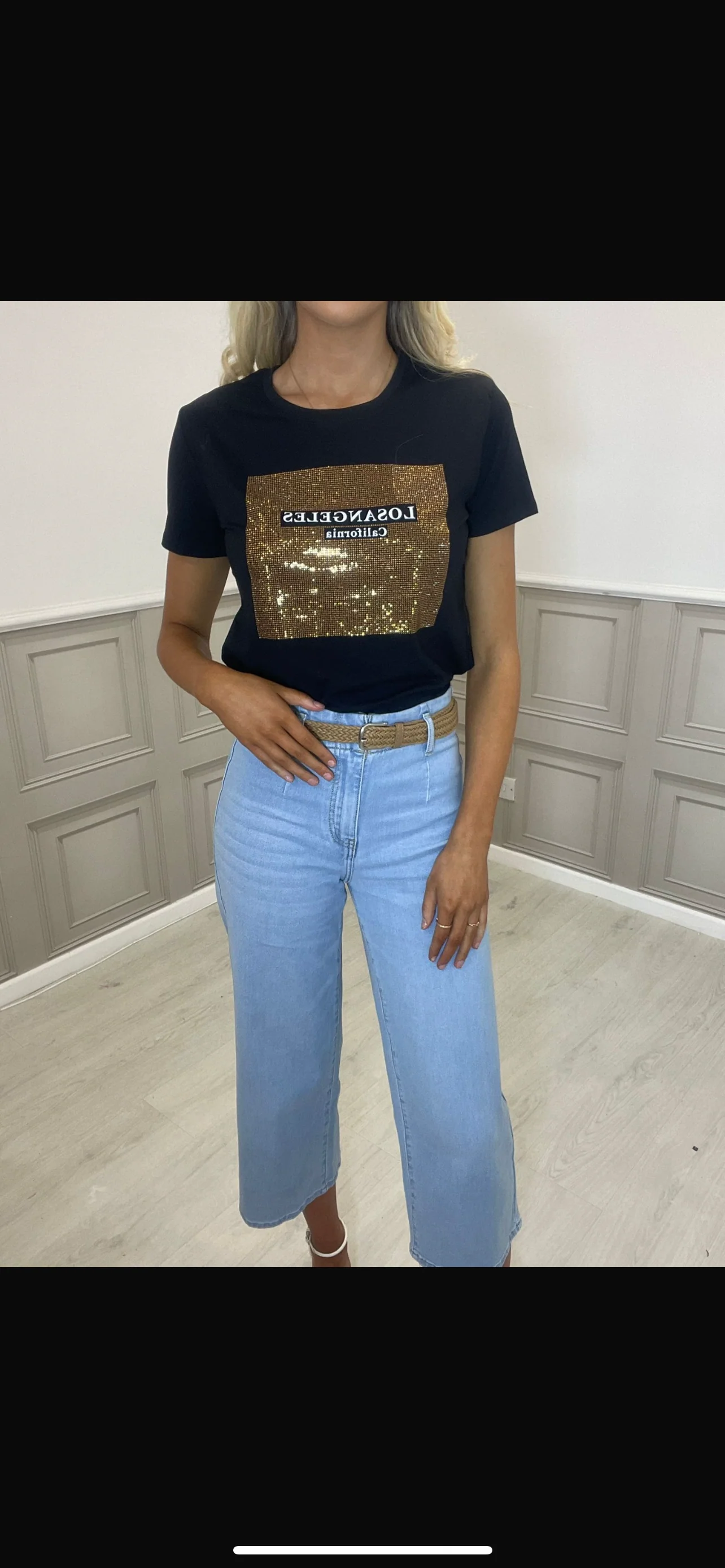 Losangeles black sequins T-shirt - Image 3