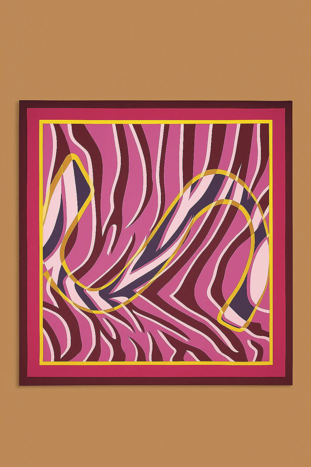 Magenta Swirl Silk-Feel Scarf - Image 2