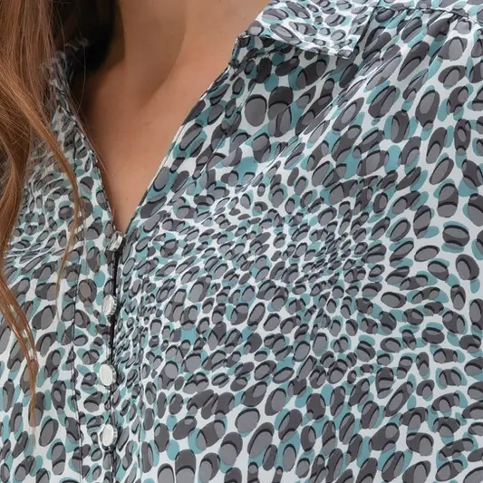 Marble animal print blue/grey blouse - Image 2