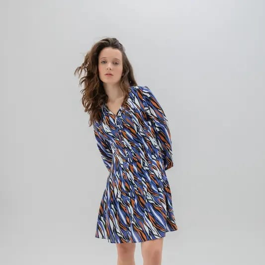 Marble blue animal print dress - Image 2