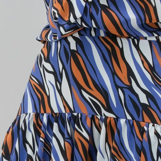 Marble blue animal print dress - Image 4