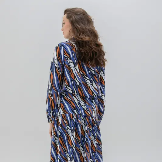 Marble blue animal print dress - Image 5