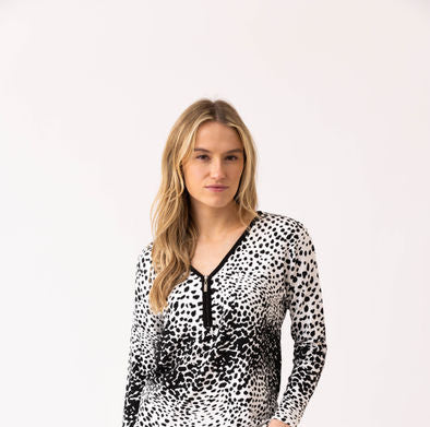 Marble Knit Top 7995 – Black/White Animal Print - Image 4